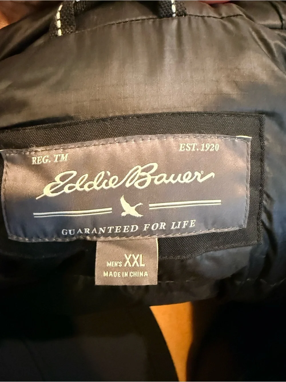 Eddie Bauer Black Men's Insulated Puffer Jacket with Hood down filled size xxl